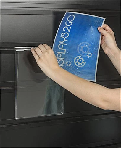 Slatwall Kiosk W/ (12) 8.5 X 11 Sign Holders, (12) 8.5 X11 Pockets - Black - Image 5