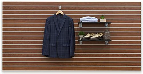 96 X 48 Slatwall Panel For Wall, Aluminum Inserts - Cherry