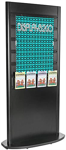 Slatwall Kiosk With (2) 22 X 28 Poster Frames, (8) 5.5" Literature Pockets - Black
