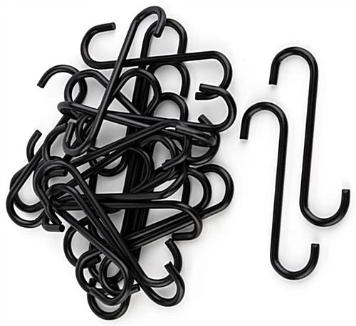 S-Hooks, Pack Of 25, Powder Coated - Black