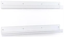 36 X 4 Acrylic Shelves, Wall Mounted, Dual Installation Options, Set Of 2 - Clear