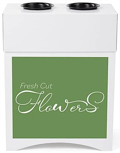 Cardboard Flower Display, 2 Waterproof Plastic Buckets & Green Stock Graphic - White - Image 2
