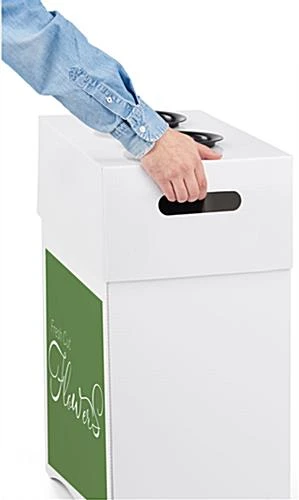 Cardboard Flower Display, 2 Waterproof Plastic Buckets & Green Stock Graphic - White - Image 5