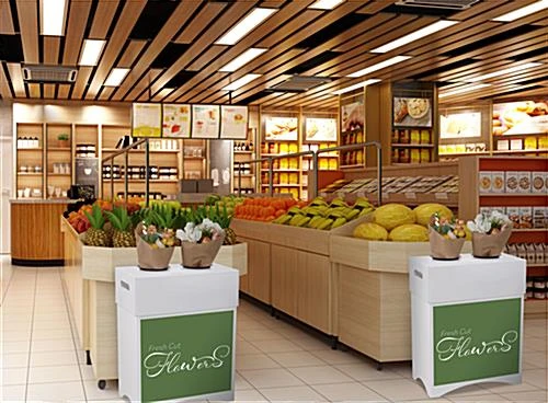 Cardboard Flower Display, 2 Waterproof Plastic Buckets & Green Stock Graphic - White - Image 7