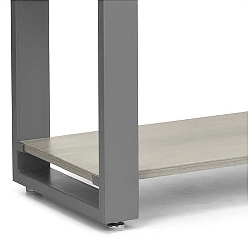 Steel Frame Shelving Unit With 5 MDF Tiers, Open Back - Gray - Image 5