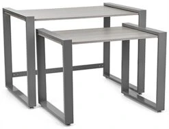 Nesting Display Tables W/ Faux Wood Grain Finish, Rectangular, Set Of 2 - Gray