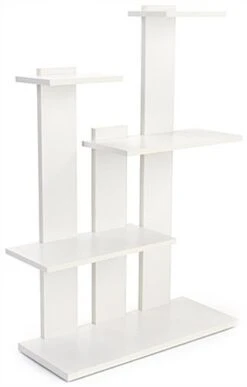 4-Tier Shelving Unit, Floor Standing, Laminated Particle Board - White