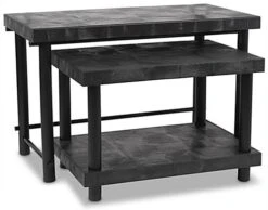 48"w Garden Center Nesting Display Tables, Solid Top, Weatherproof, Set Of 2 - Black