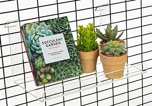 Workshop Series Acrylic Display Shelf For Gridwall, Rectangular - Clear - Image 2