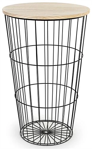 Retail Basket, 20" W By 32" H, Wood And Iron - Black - Image 2
