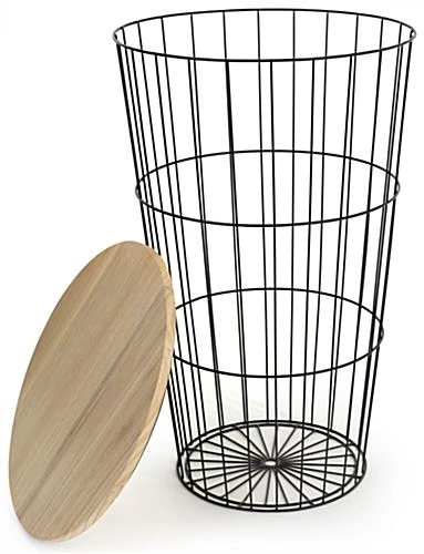 Retail Basket, 20" W By 32" H, Wood And Iron - Black - Image 3