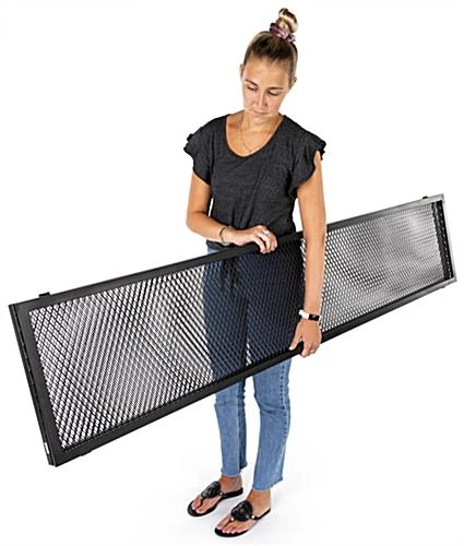 Display Screen W/ Three Panels, 45" W X 72" H, Iron Mesh Retail - Black - Image 6