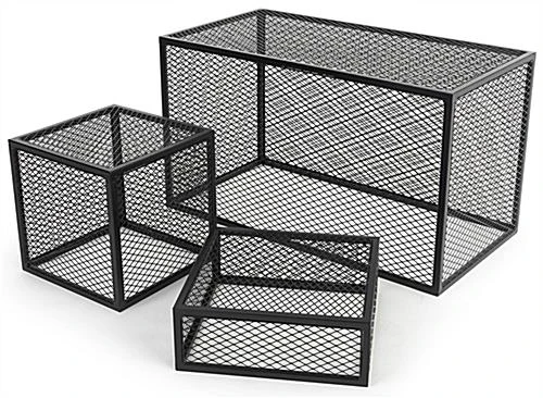 Retail Riser, 35" W X 18" D X 20" H, Iron Mesh - Black - Image 5