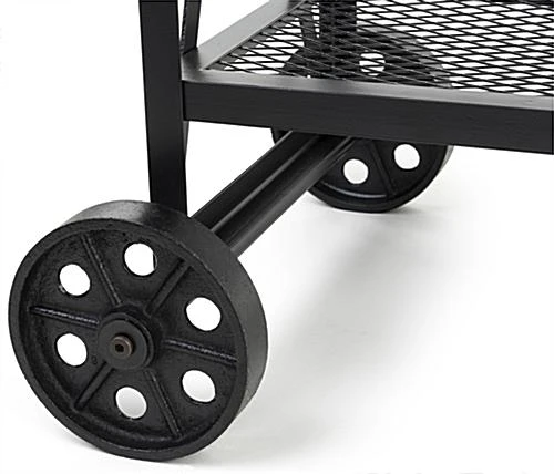 Retail Cart W/ Wheels, 47.25" W X 16.5" D X 32" H, Iron And Oak - Black - Image 6
