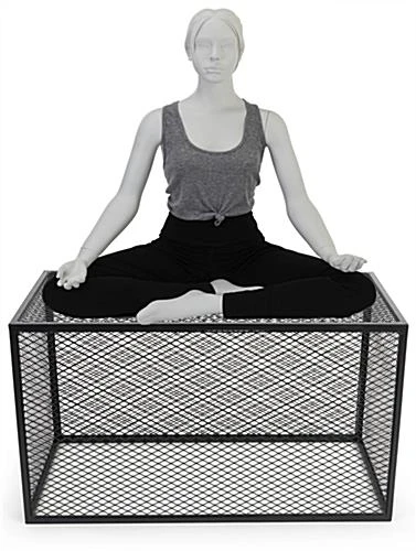 Retail Riser, 35" W X 18" D X 20" H, Iron Mesh - Black - Image 3
