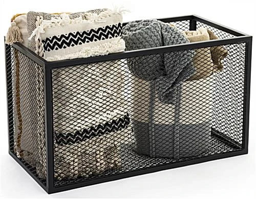 Retail Riser, 35" W X 18" D X 20" H, Iron Mesh - Black - Image 4