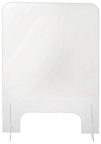 Countertop Sneeze Shield, Polycarbonate, Vertical Orientation - Clear - Image 2