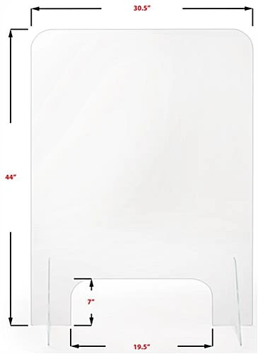 Countertop Sneeze Shield, Polycarbonate, Vertical Orientation - Clear - Image 3