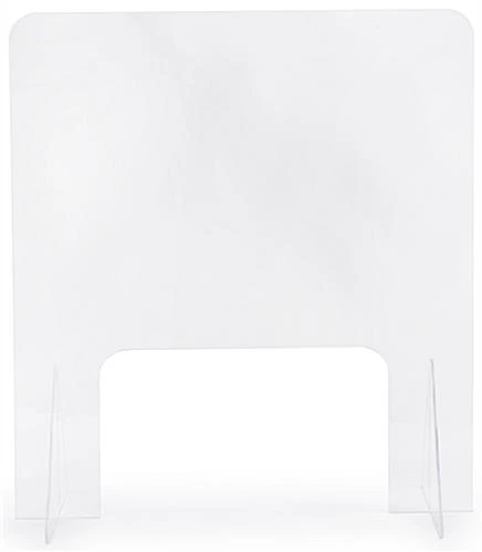 Countertop Sneeze Shield W/ Large Pass-Through, Acrylic, Single Panel - Clear - Image 2