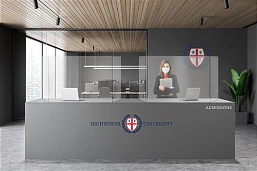 Countertop Sneeze Shield, Adjustable, Polycarbonate, Three Panels - Clear - Image 5