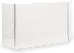 Countertop Sneeze Shield, Adjustable, Polycarbonate, Three Panels - Clear