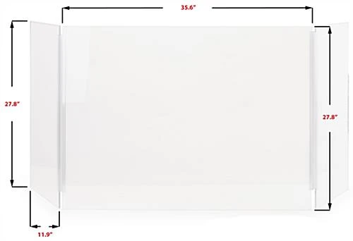 Countertop Sneeze Shield, Adjustable, Polycarbonate, Three Panels - Clear - Image 4