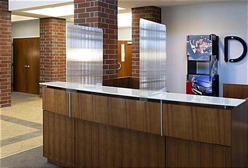 Extended Countertop Sneeze Shield, Polycarbonate, Single Panel - Translucent - Image 7