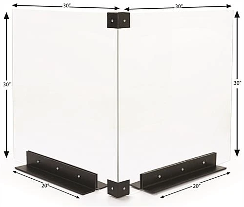 Corner Countertop Sneeze Shield, Polycarbonate, 2 Panels - Clear - Image 5