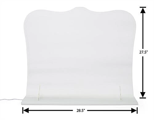 32" X 27" Acrylic Barrier W/ Color Changing LED Lights, Countertop Design - Clear - Image 4