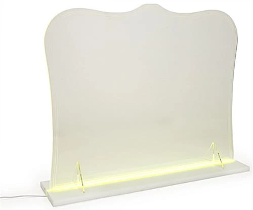 32" X 27" Acrylic Barrier W/ Color Changing LED Lights, Countertop Design - Clear - Image 2
