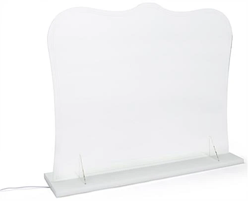 32" X 27" Acrylic Barrier W/ Color Changing LED Lights, Countertop Design - Clear - Image 3