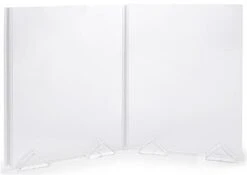 Modular Acrylic Sneeze Shields W/ Feet And Expandable Hinges - Clear