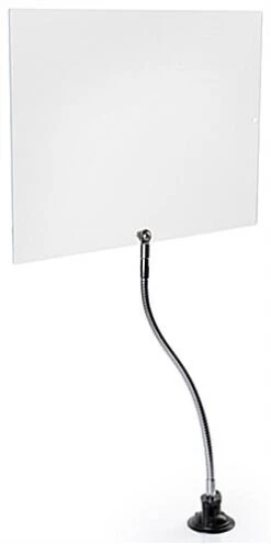 Acrylic Sneeze Shield W/ Adjustable Gooseneck Arm - Clear