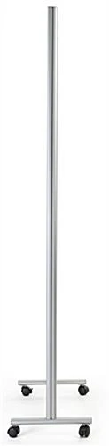 29.5 X 78.8 Floor Standing Sneeze Shield, Locking Wheels, Acrylic & Aluminum - Clear - Image 3