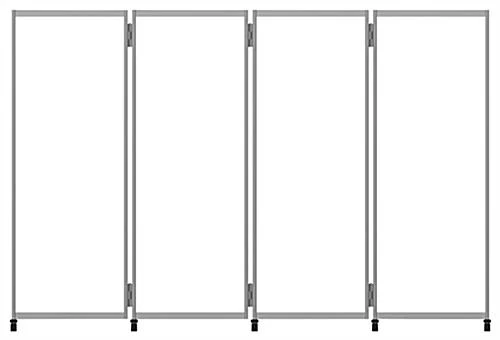 29.5 X 78.8 Floor Standing Sneeze Shield, Locking Wheels, Acrylic & Aluminum - Clear - Image 5