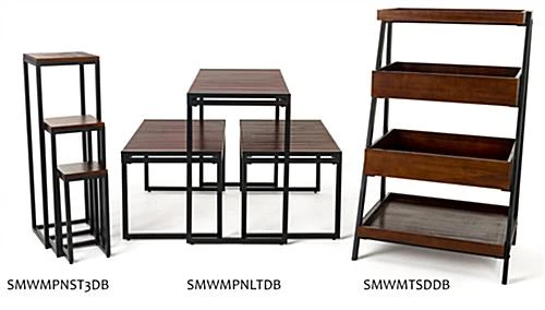 Wood Nesting Display Tables, Square, Set Of 3 – Dark Brown Finish - Image 7