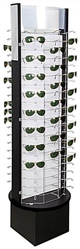 Rotating Eyeglass Display W/ Mirrors, Floor Standing, Holds 120 Pairs - Black