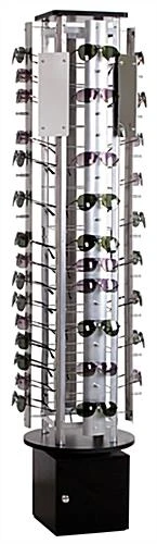 Rotating Eyeglass Display W/ Mirrors, Floorstanding, Holds 72 Pairs - Black