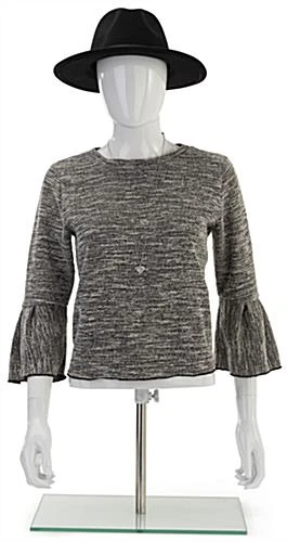 Female Torso Mannequin For Tabletops, Abstract Face, Adjustable Height - White - Image 2