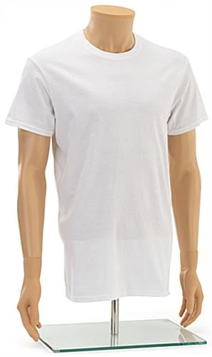 Male Torso Mannequin For Tabletops, Headless, Adjustable Height - Fair Skin Tone