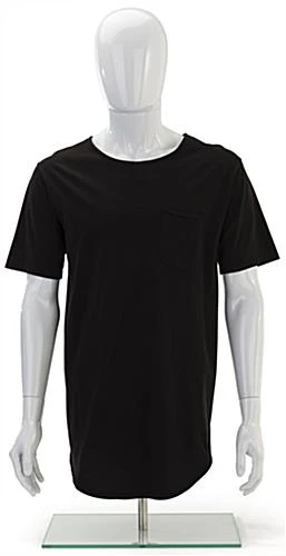 Male Torso Mannequin For Tabletops, Adjustable Height - White - Image 2