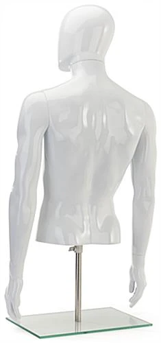 Male Torso Mannequin For Tabletops, Adjustable Height - White - Image 4