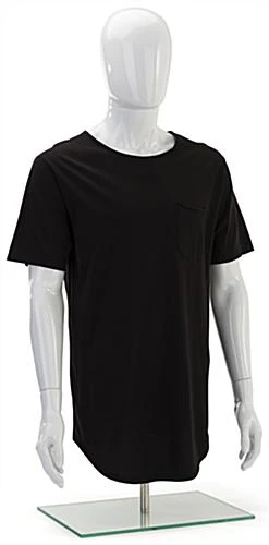 Male Torso Mannequin For Tabletops, Adjustable Height - White