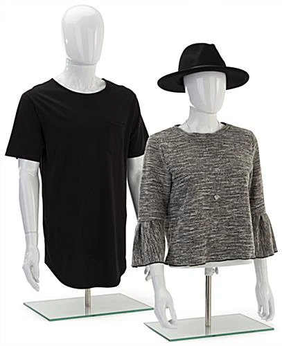 Male Torso Mannequin For Tabletops, Adjustable Height - White - Image 5