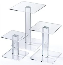 Workshop Series Square Acrylic Risers, Set Of 3 Sizes - Clear