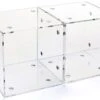 Acrylic Display Bin, Countertop, 2 Compartments, Magnetic, Stackable - Clear