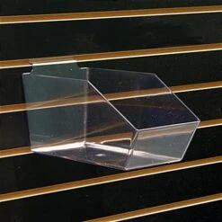 5.5 X 11 Slatwall Accessory Bin With Angled Front - Clear Acrylic