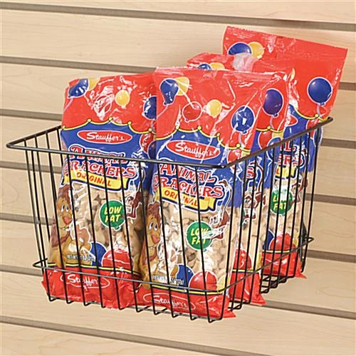 12 X 12 Wire Basket For Gridwall Or Slatwall, 8" Deep, Square - Black - Image 2