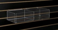 Workshop Series 2-Pocket Slatwall Accessory Bin, Rectangular - Clear Acrylic