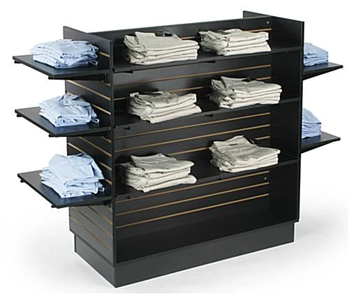 Slat Wall Fixtures, 12 Black Shelves - Image 2